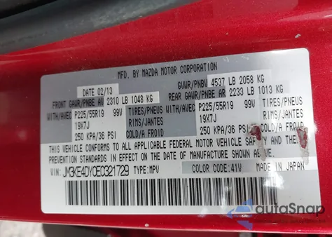 2014 Mazda Cx-5 Grand Touring from USA, damaged, VIN JM3KE4DY0E0321729